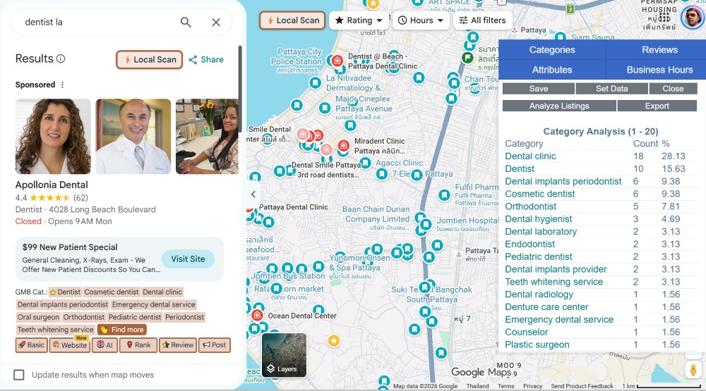 Competitor analysis on Google Maps