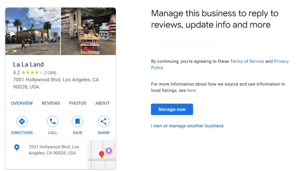 Claim Google business profile