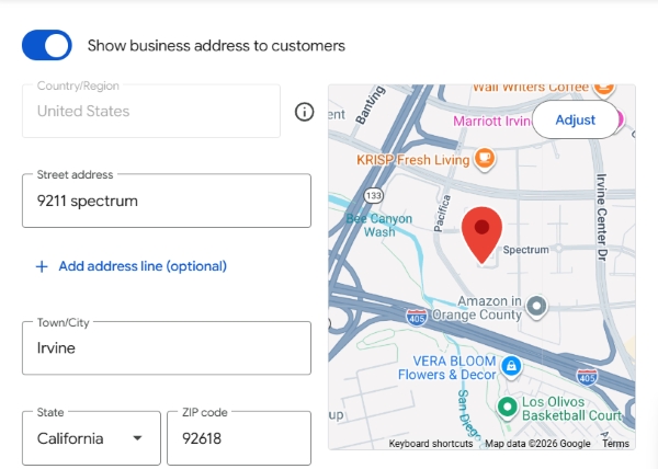 Changing a business address on Google Maps