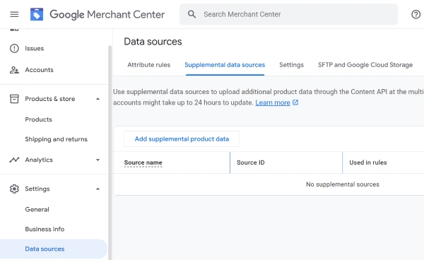 Adding products through Google Merchant Center