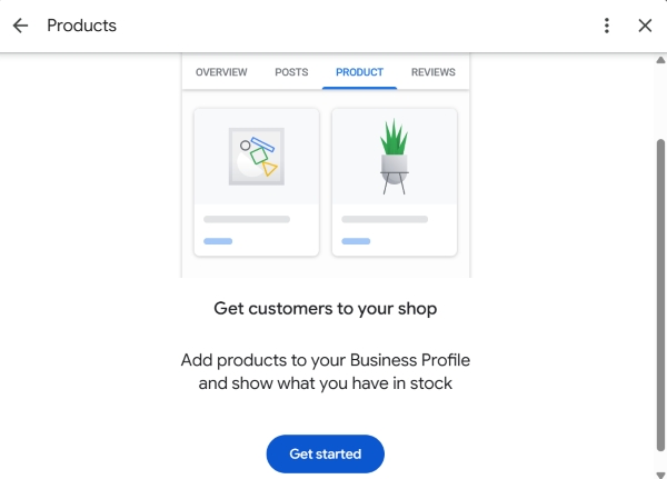 Adding a product to a Google Maps business profile