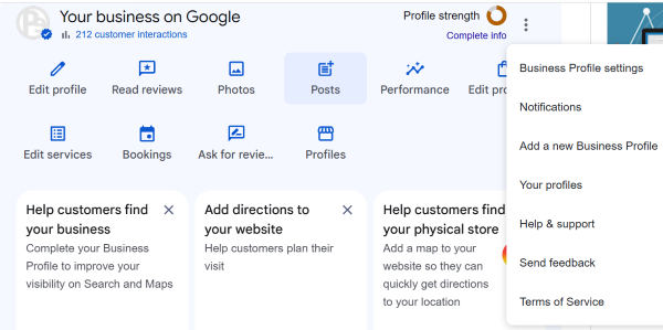 Additional settings in Google Business Profile