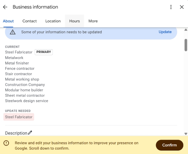 Third-party changes to a Google Maps business profile