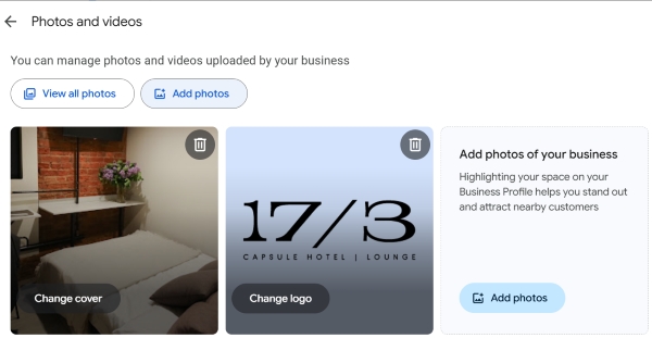 Photos and videos in a Google Maps business profile