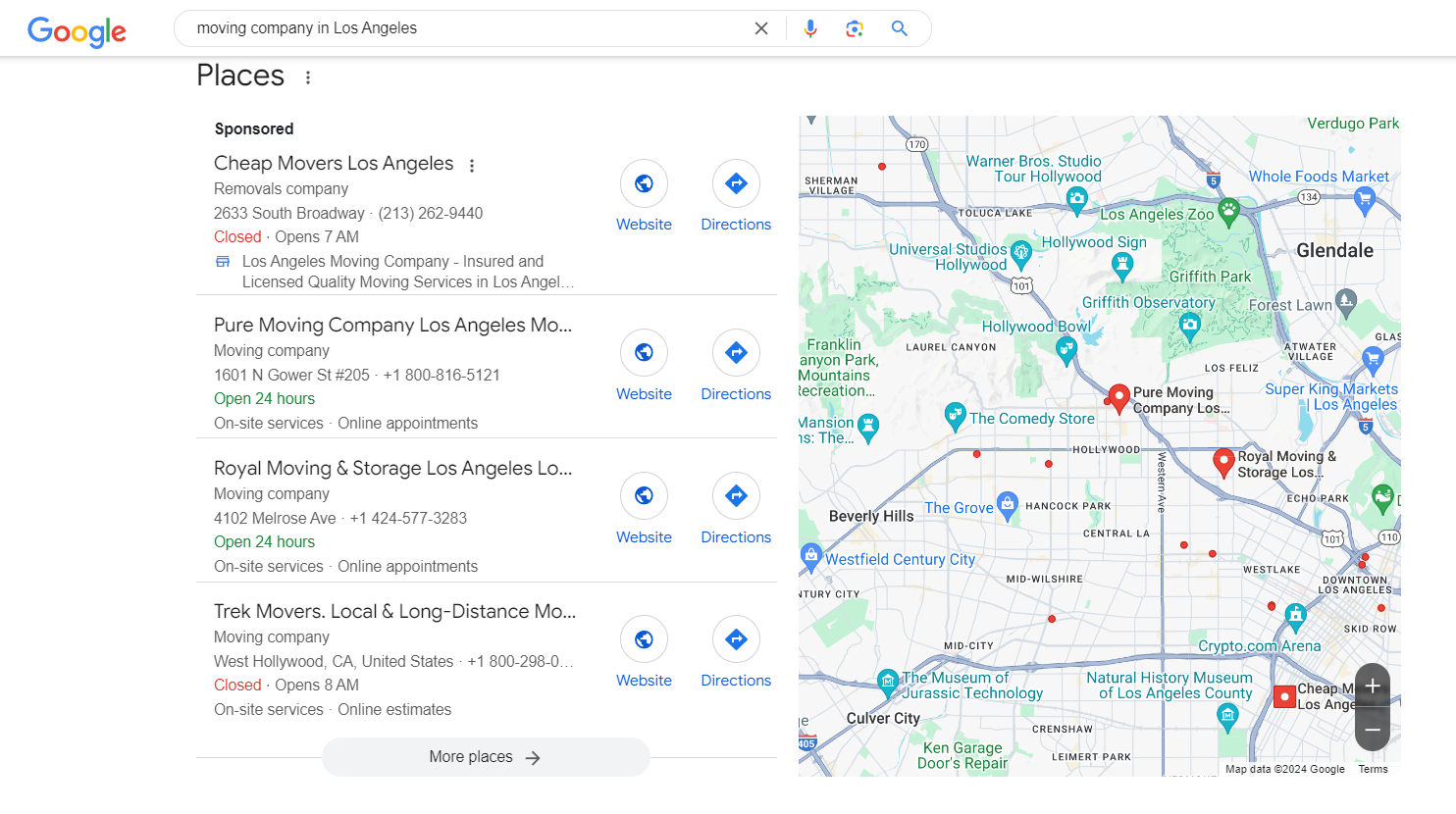 Google Maps in search