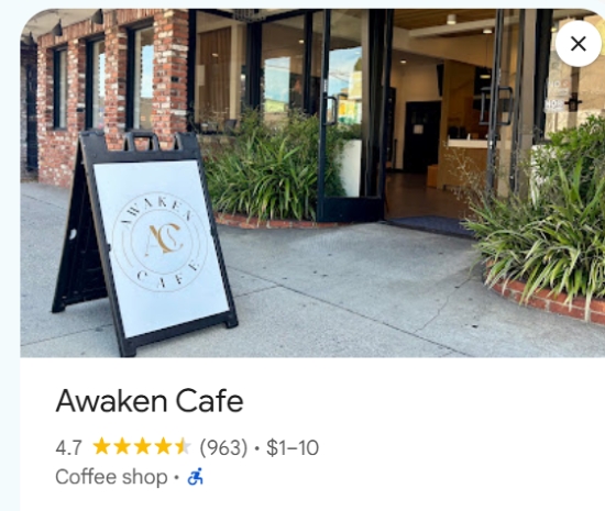 Business rating on Google Maps